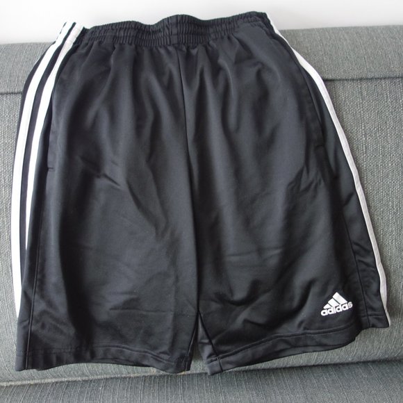 Adidas Black Shorts with White Stripes Size S - Picture 1 of 5